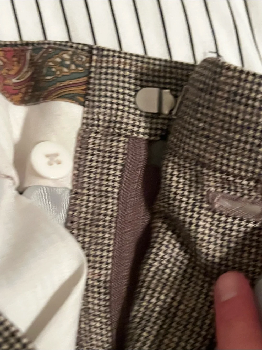 Lauren Ralph Lauren 100% Wool Houndstooth Pleated Dress Pants 36x32